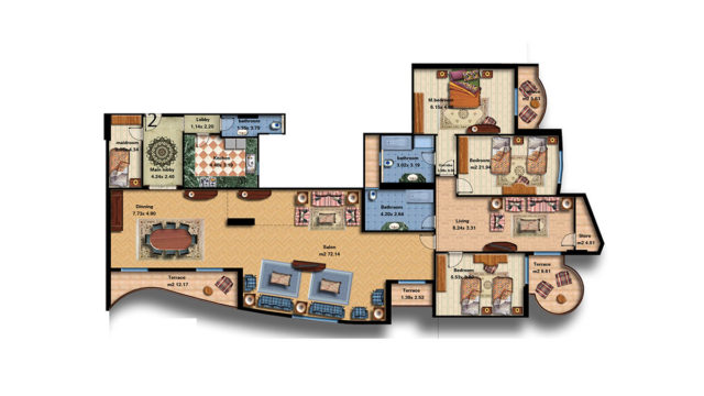 Apartment 2 Total area 383 m<sup>2</sup>